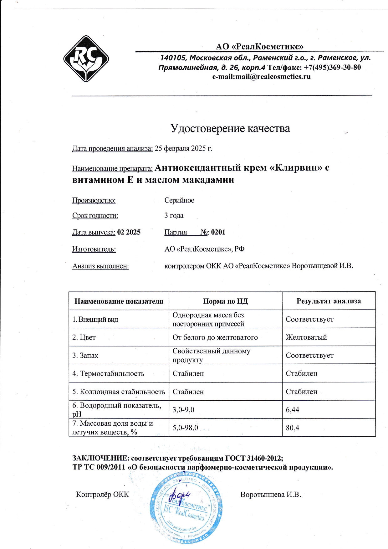 Паспорт №0220250201